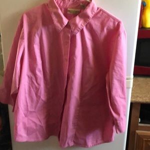 Pink button-down blouse